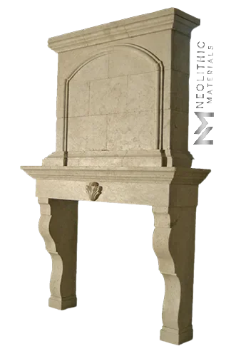 Limestone Fireplace Mantel - Image 3